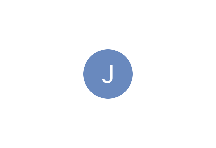 Avatar component with letter "J".